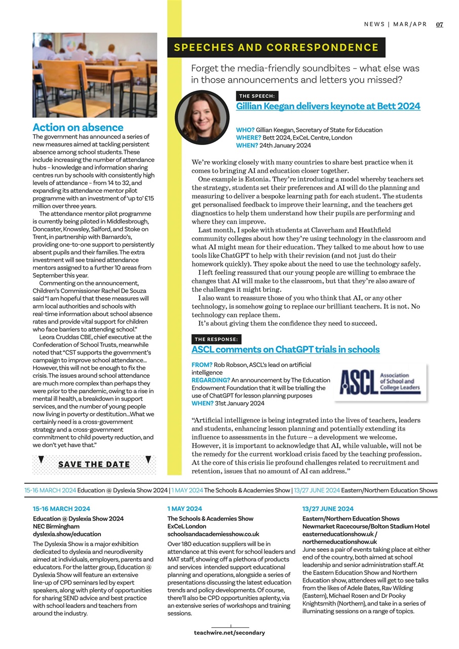 Teach Secondary Preview Pages