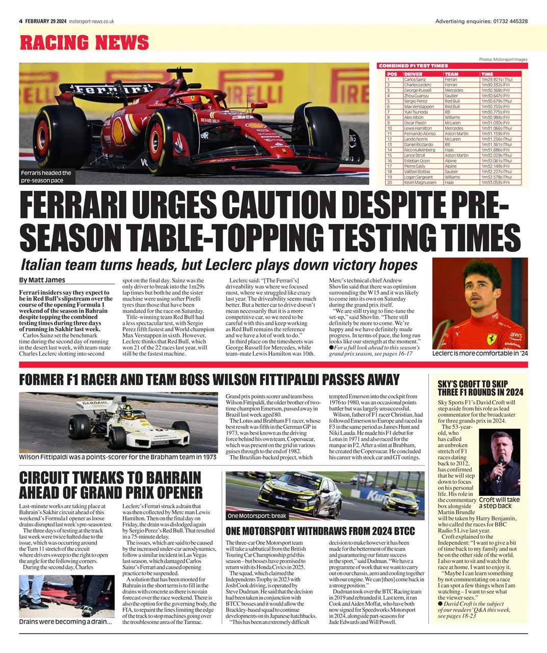 Motorsport News Preview Pages
