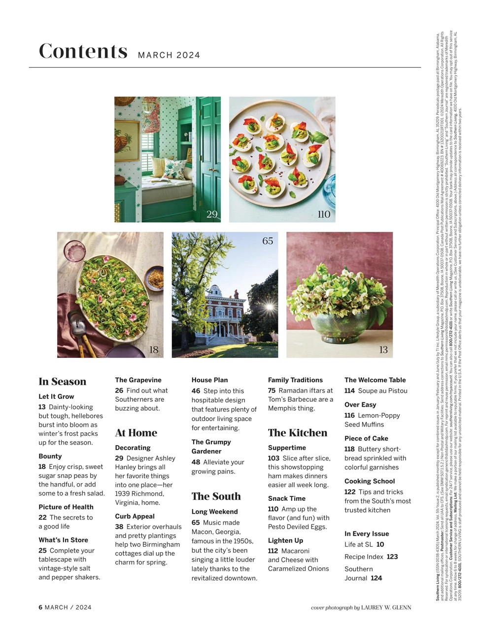 Southern Living Magazine March 2024 Back Issue