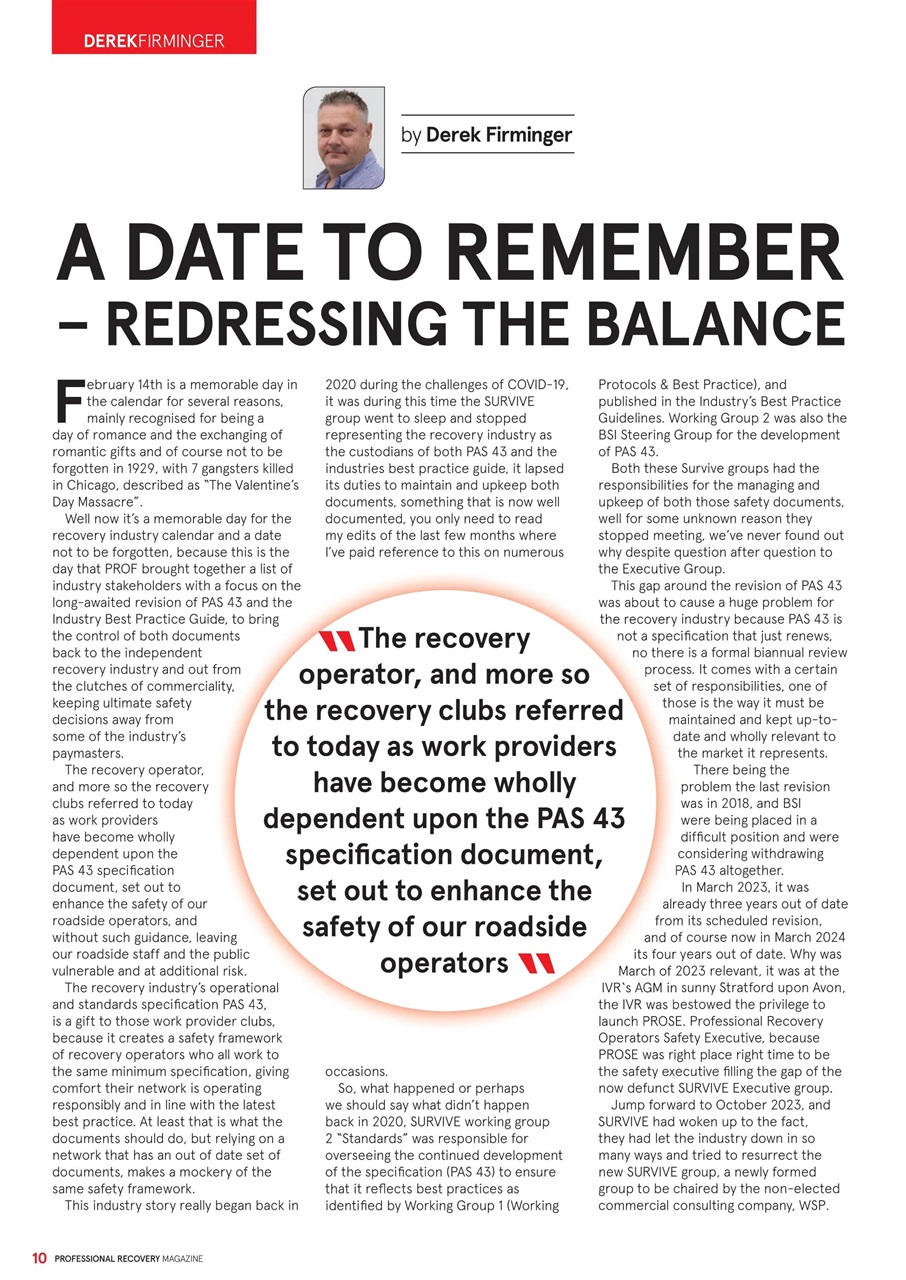 Professional Recovery Magazine Preview Pages