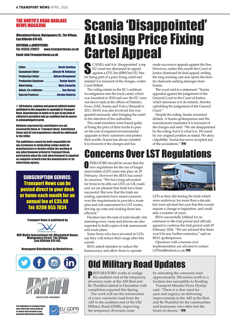 Transport News Preview Pages