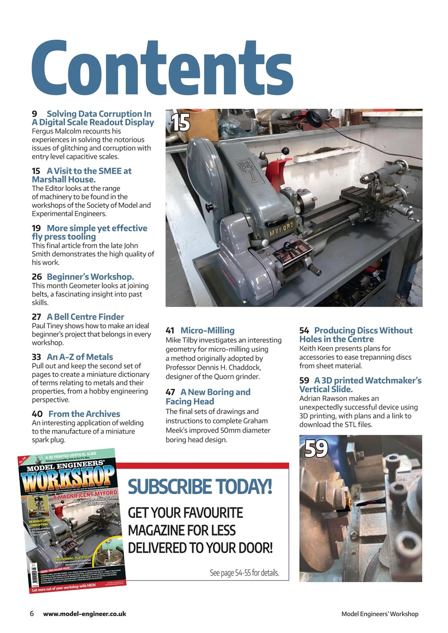 Model Engineer & Workshop Magazine Preview Pages