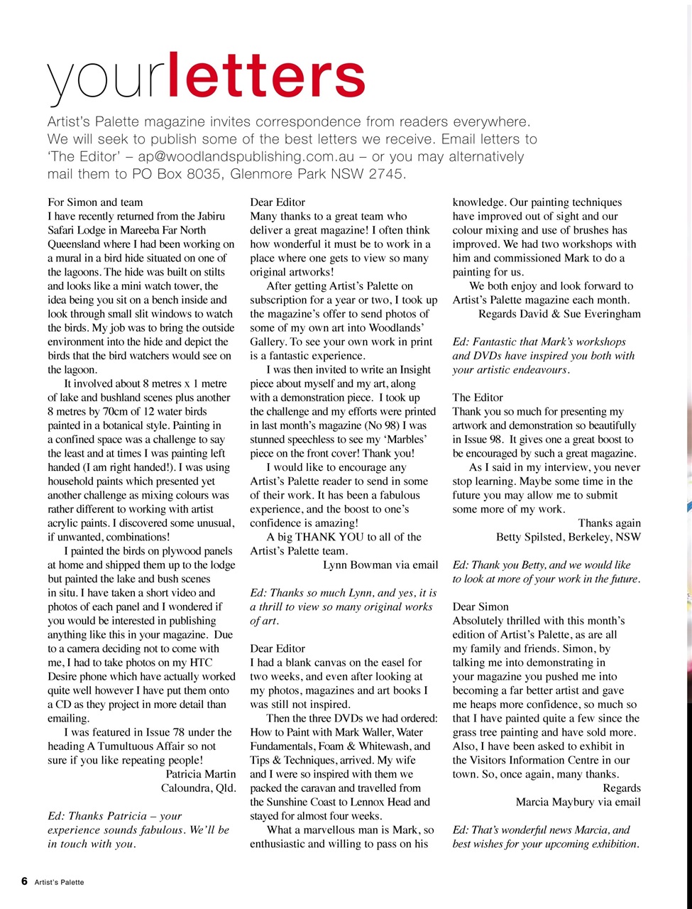 Artist's Palette Preview Pages