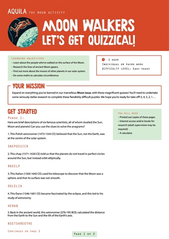 Aquila issue Lets get quizzical