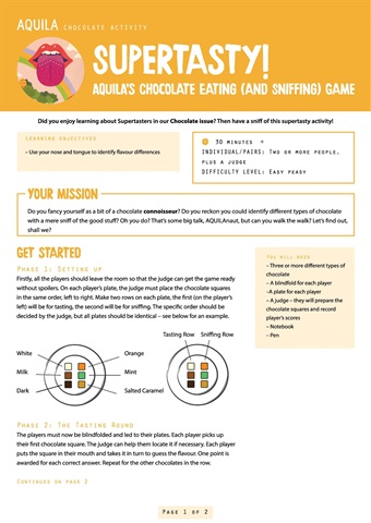 Aquila issue  Supertasting Activity 