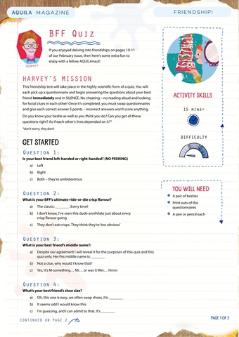 Aquila issue  BFF quiz