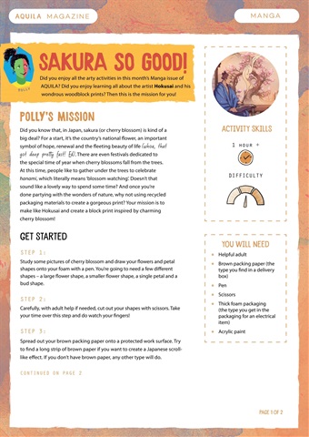 Aquila issue  Make a Cherry Blossom Print Aquila Magazine Activity