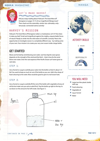 Aquila issue  Making waves in a bottle Aquila Magazine Activity