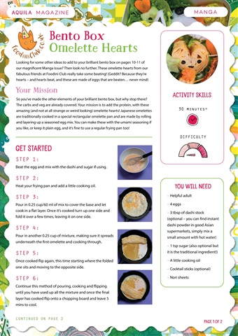 Aquila issue  Omelette Foodini Aquila Magazine Activity
