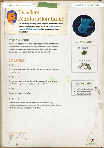 Aquila issue Ech location game AQUILA Magazine Awesome Activities