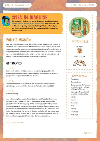 Aquila issue Costume Changes AQUILA Magazine Awesome Activities