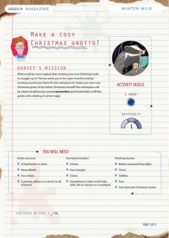 Aquila issue  Create a cosy Christmas grotto