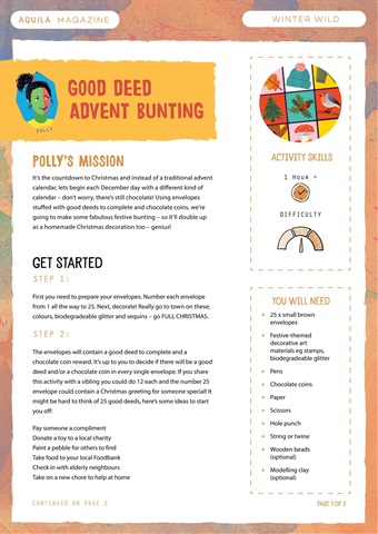 Aquila issue  Make a good deed advent calendar