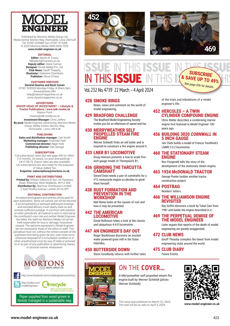 Model Engineer Preview Pages