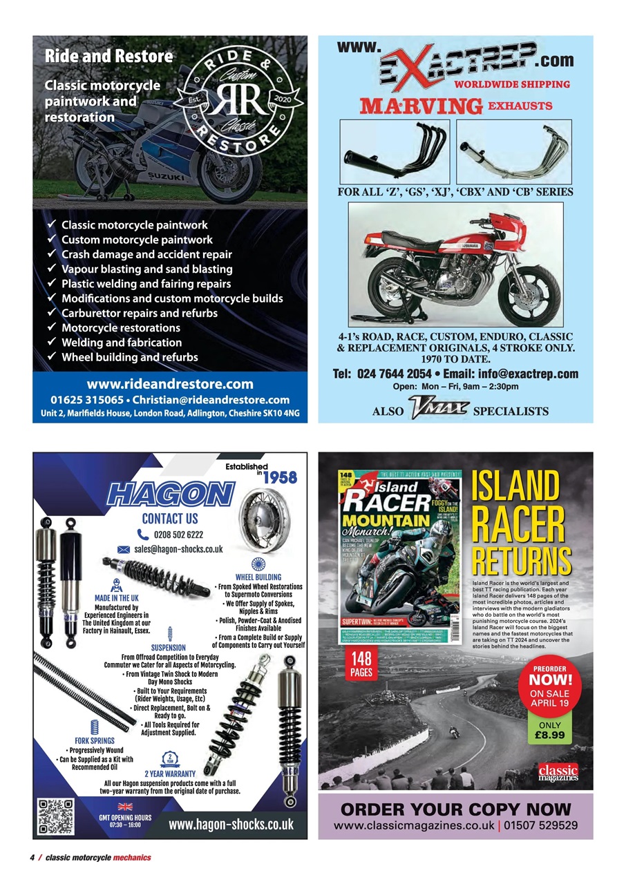 Classic Motorcycle Mechanics Preview Pages