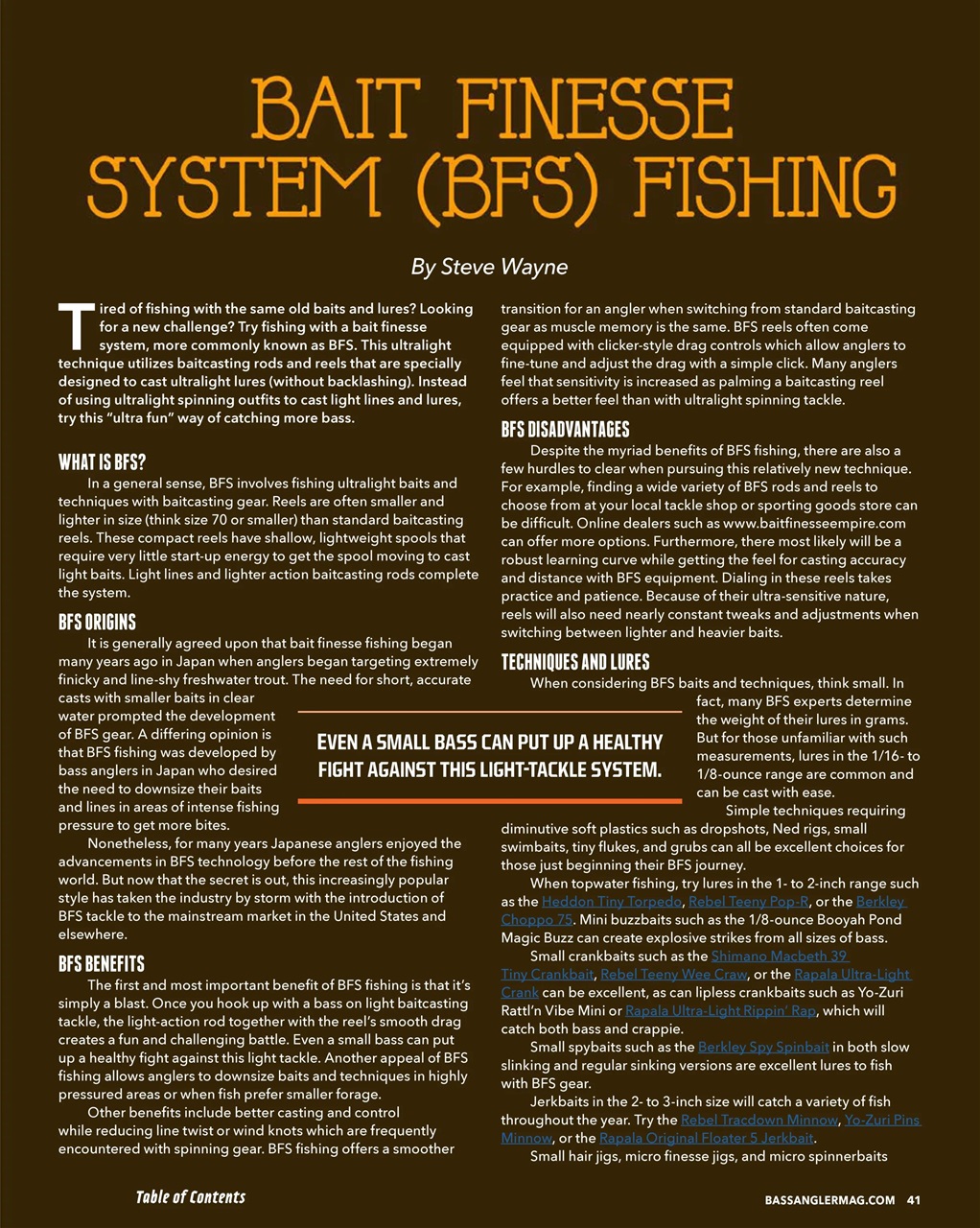 BASS ANGLER MAGAZINE Preview Pages