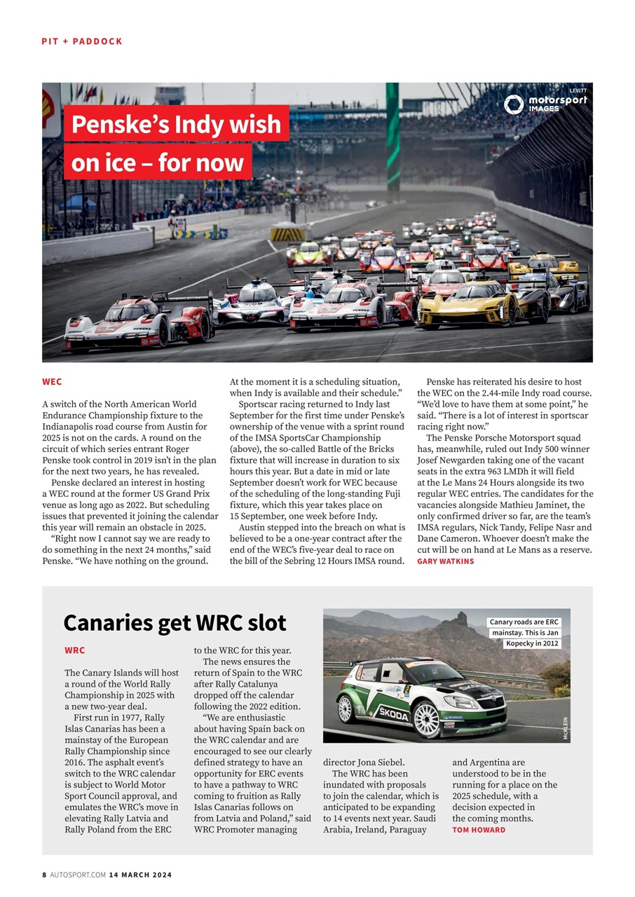 Autosport Preview Pages