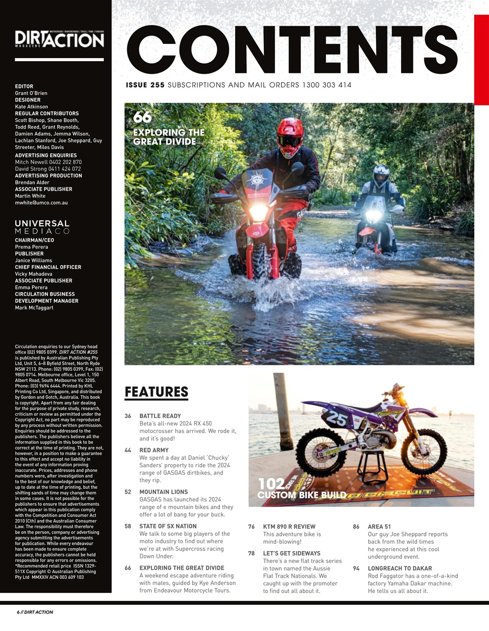 Dirt Action Preview Pages