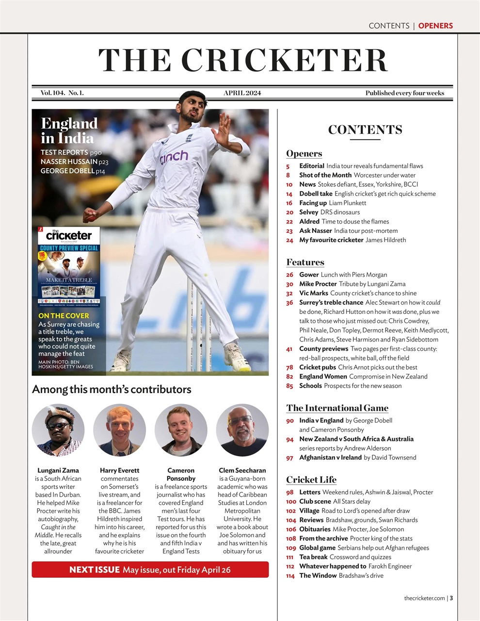 The Cricketer Magazine - April 2024 Back Issue