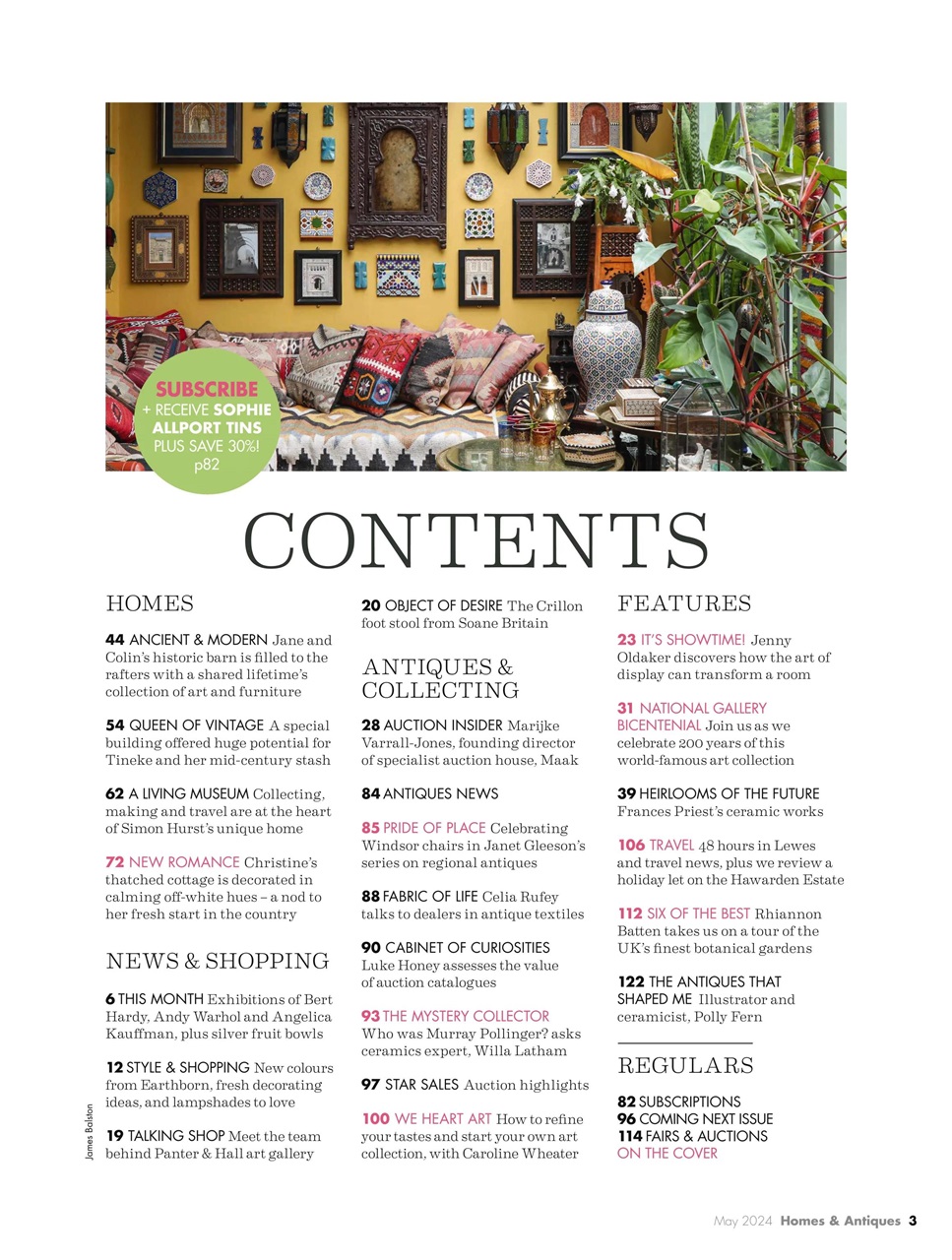 Homes & Antiques Magazine Preview Pages