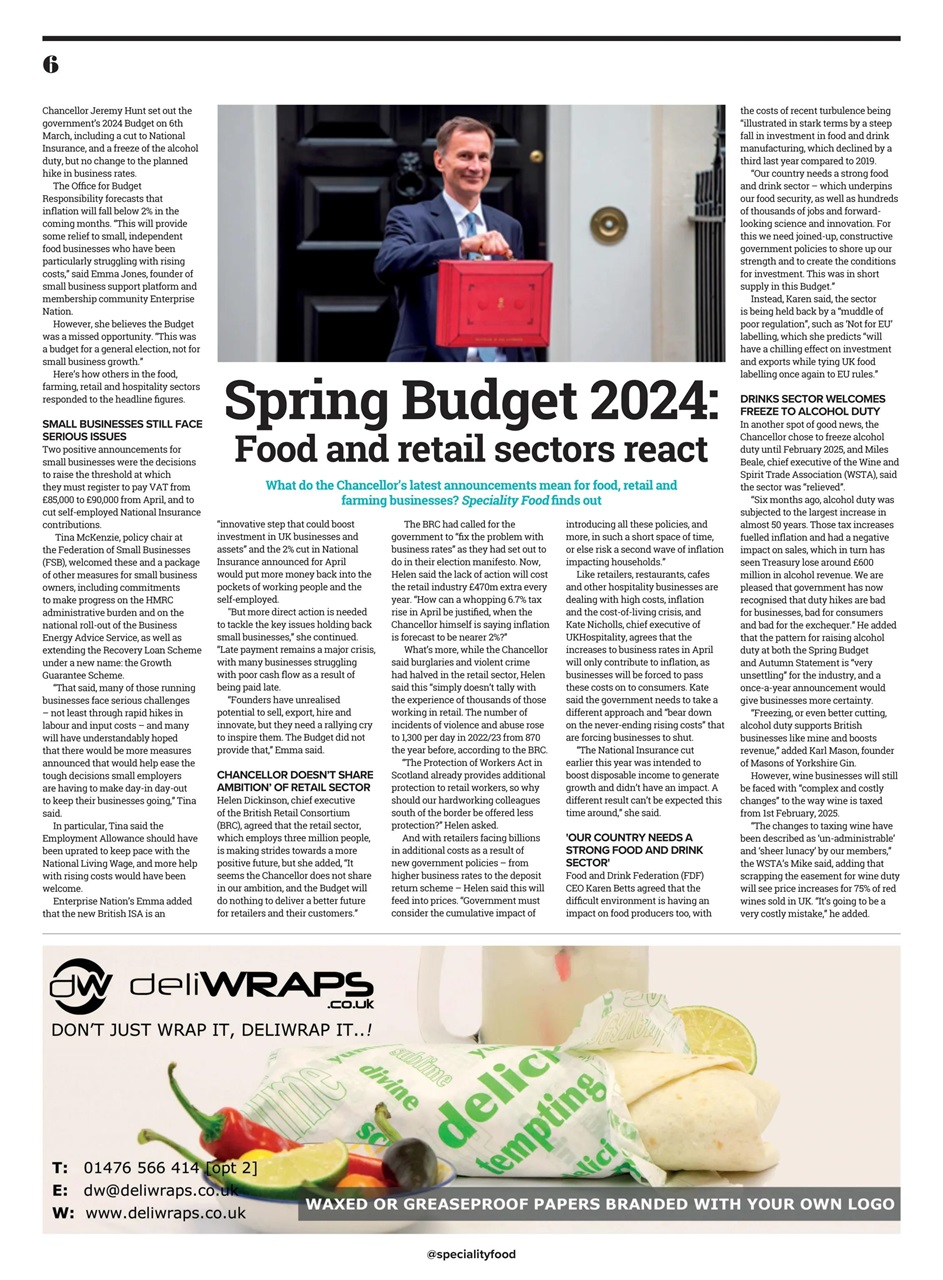 Speciality Food Preview Pages