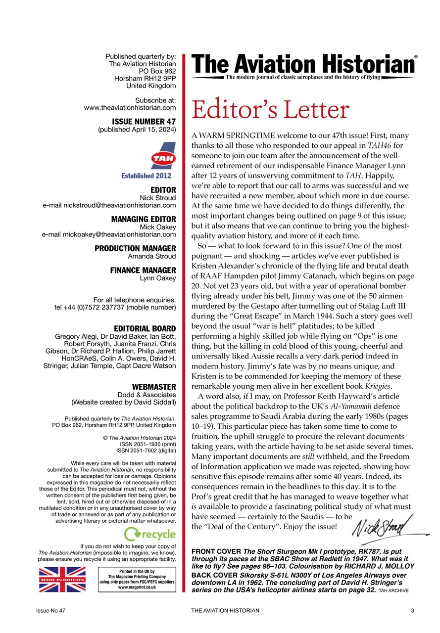 The Aviation Historian Magazine Preview Pages