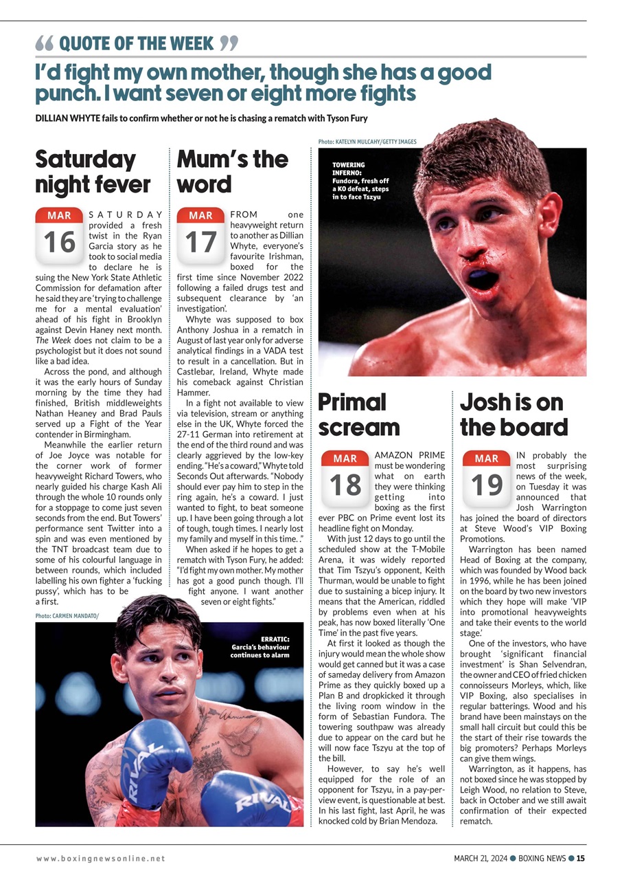 Boxing News Preview Pages