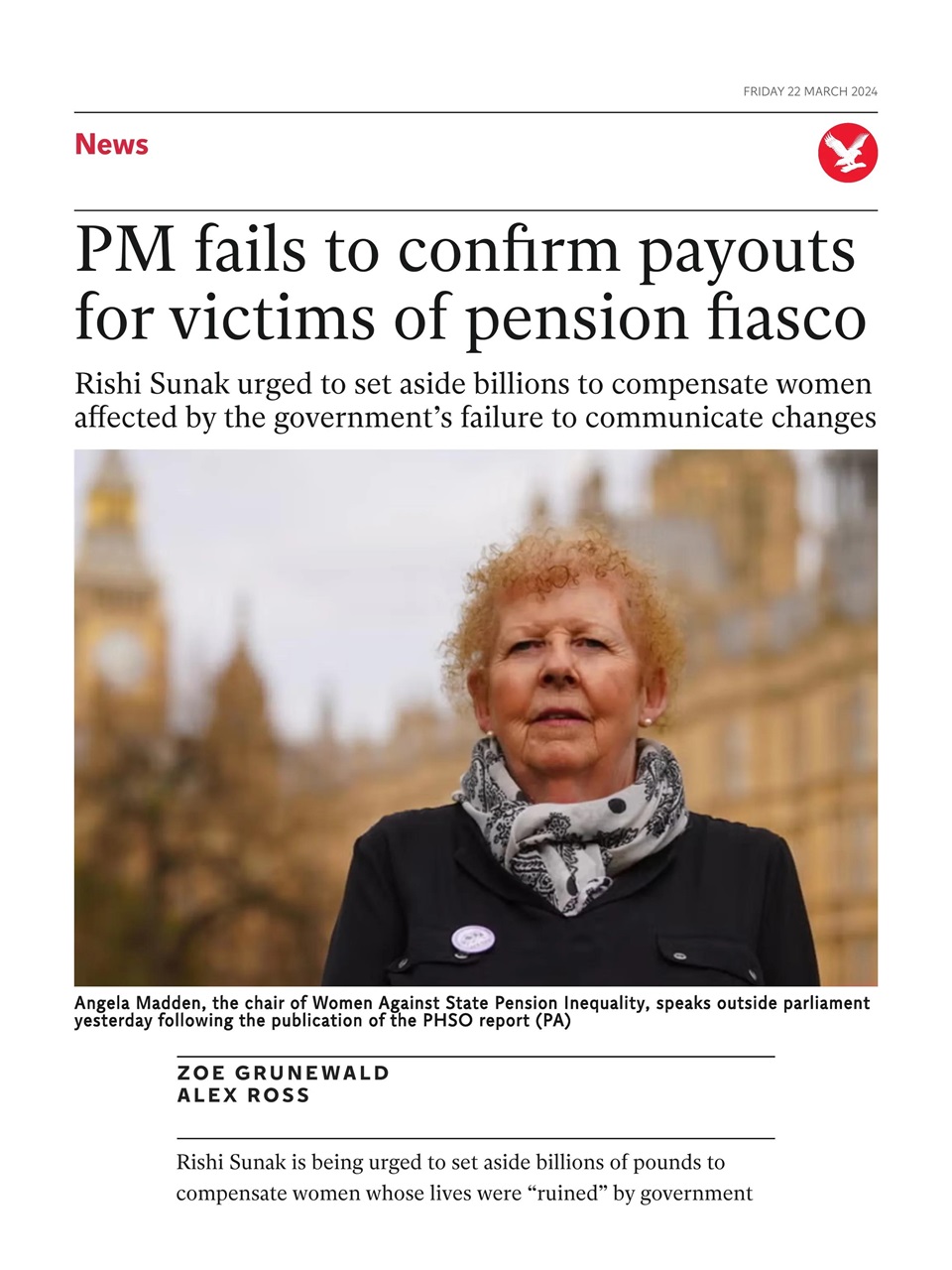 The Independent Daily Edition Newspaper Preview Pages