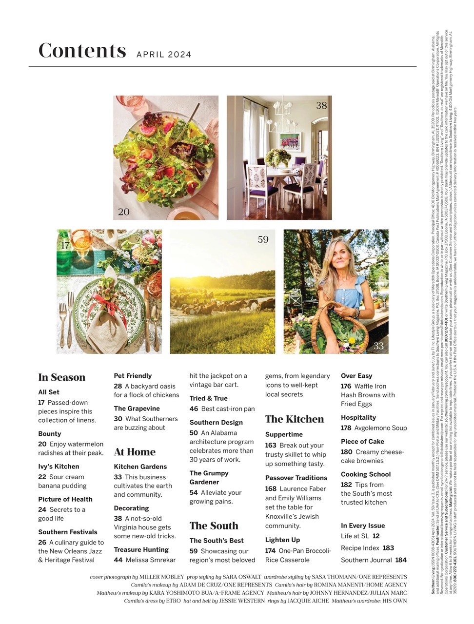 Southern Living Magazine April 2024 Back Issue