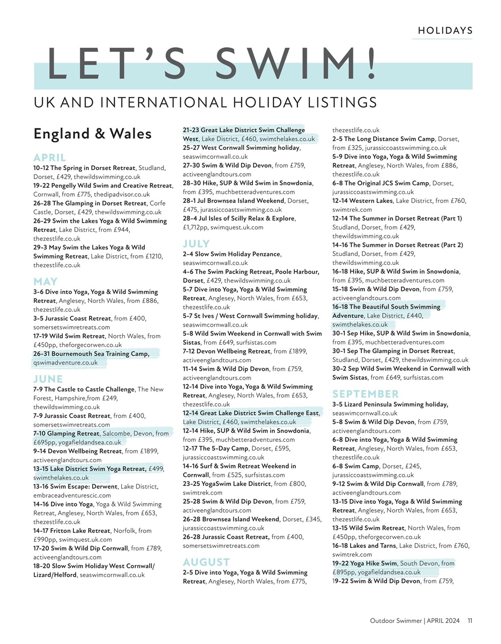 Outdoor Swimmer Preview Pages