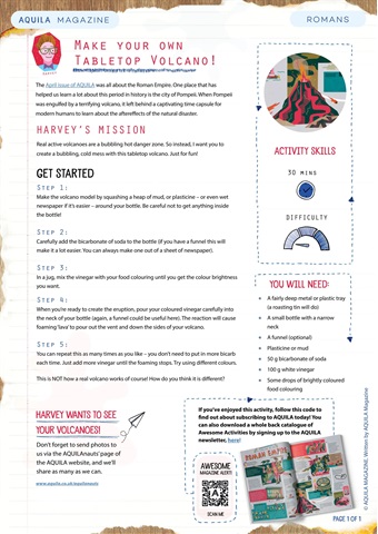 Aquila issue Make your own Tabletop Volcano!