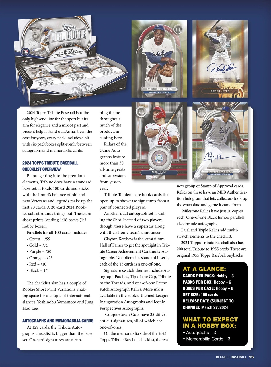 Beckett Baseball Magazine Preview Pages