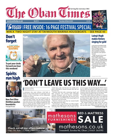 The Oban Times & Lochaber Times issue Thursday, March 28, 2024