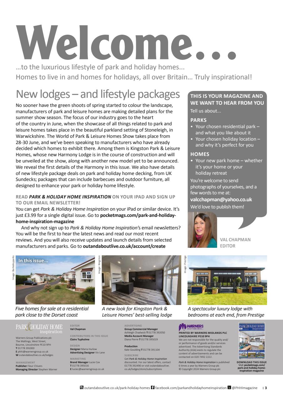 Park and Holiday Home Inspiration magazine Preview Pages