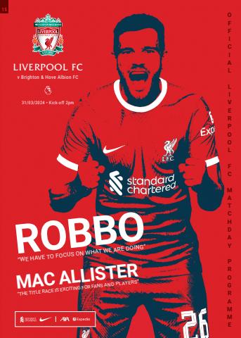 Liverpool FC Programmes issue vs Brighton & Hove Albion 23/24