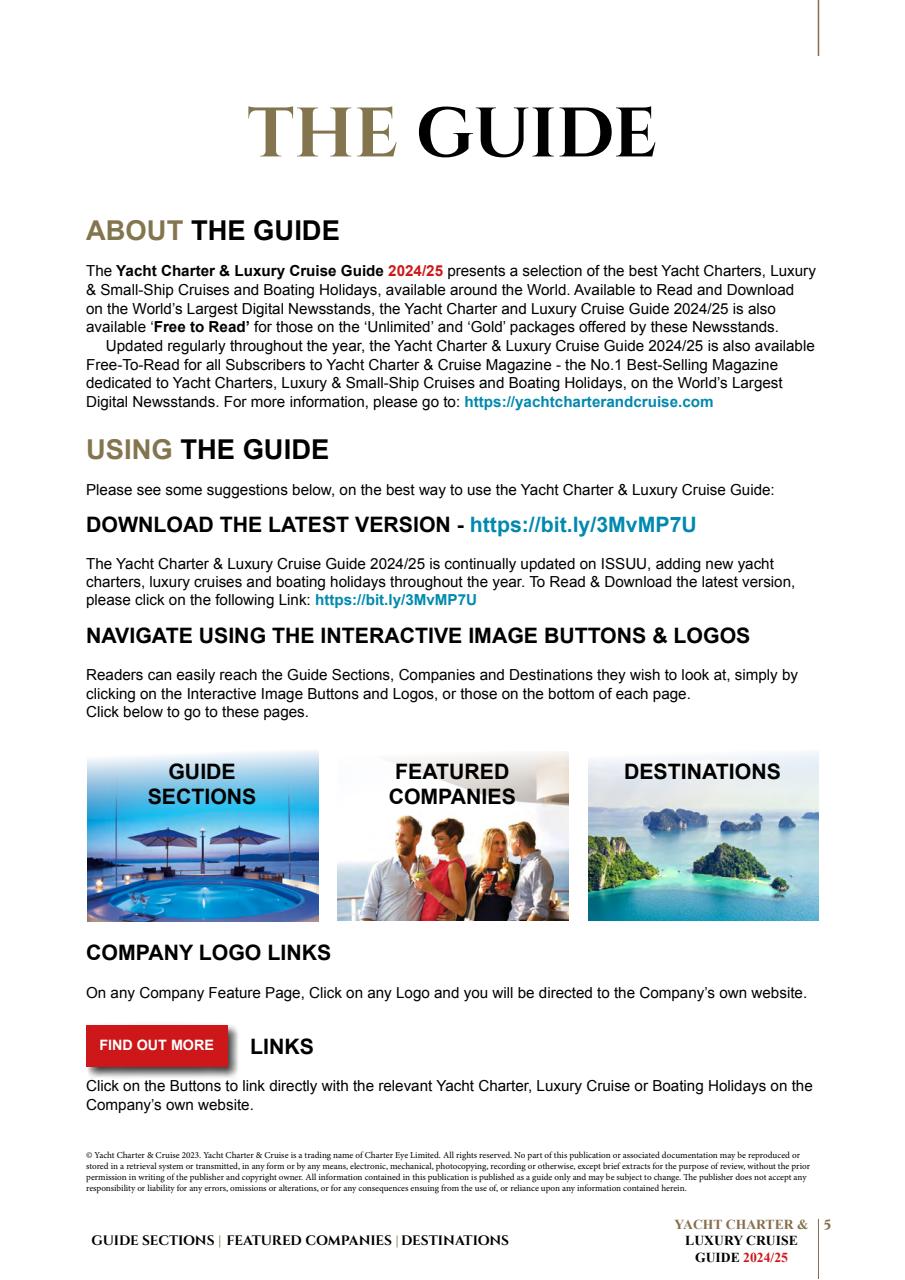 Yacht Charter & Cruise Preview Pages