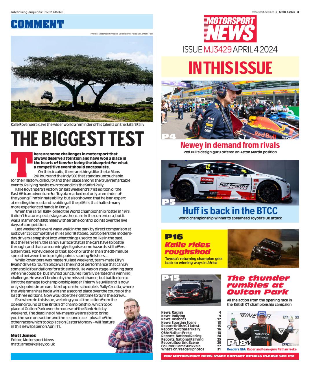 Motorsport News Preview Pages