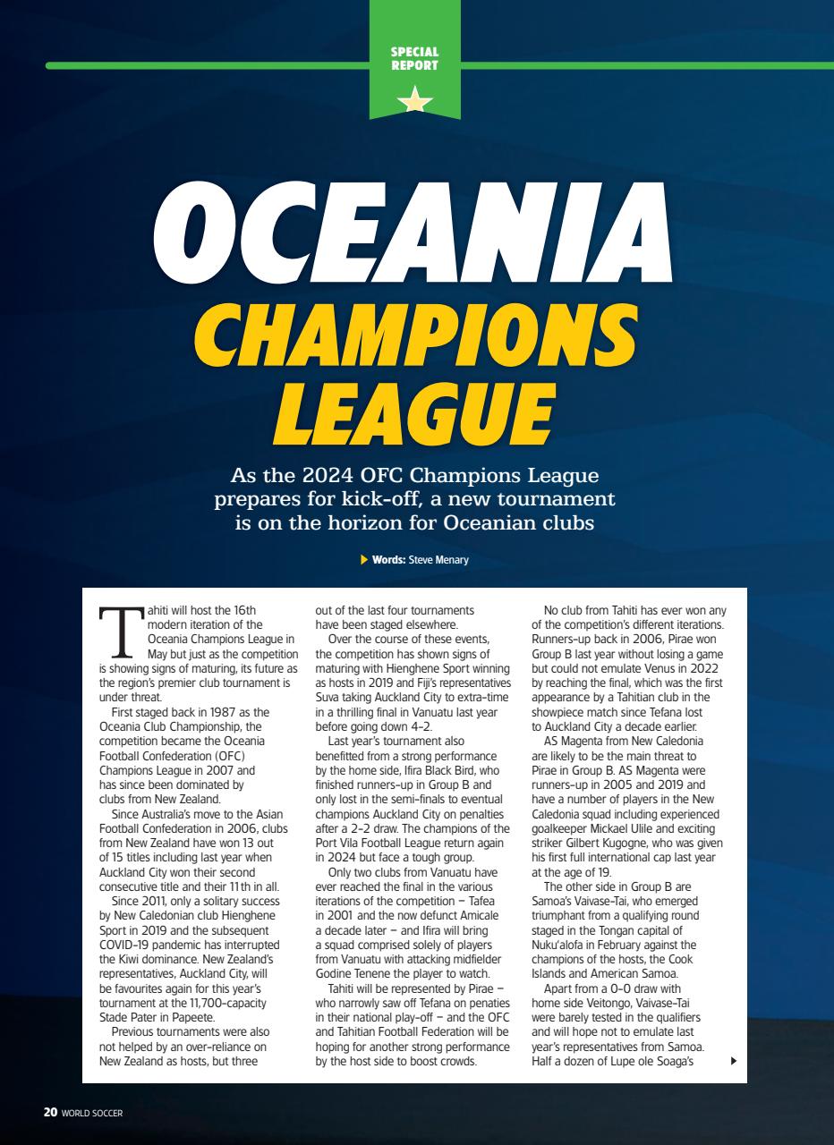 World Soccer Preview Pages