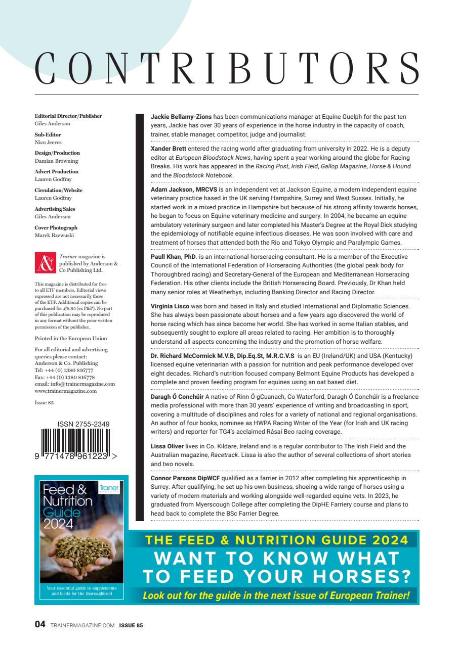 European Trainer Magazine - horse racing Preview Pages
