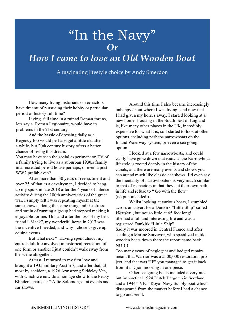 Skirmish Living History Preview Pages