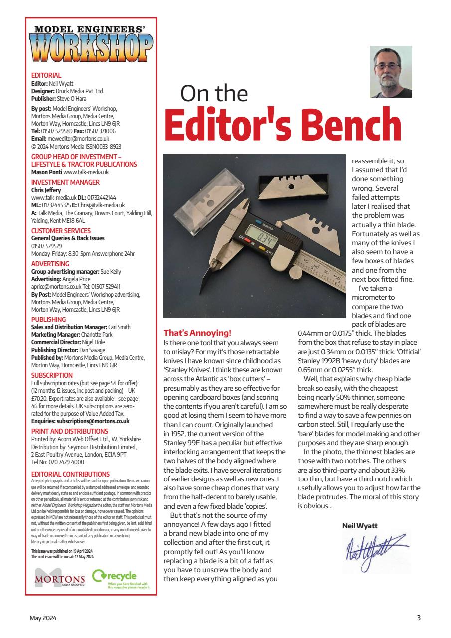 Model Engineer & Workshop Magazine Preview Pages