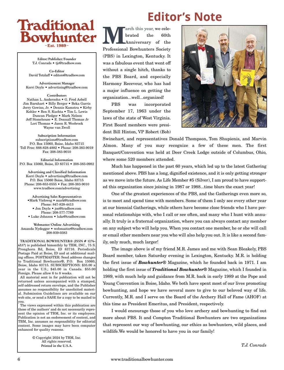 Traditional Bowhunter Magazine Preview Pages