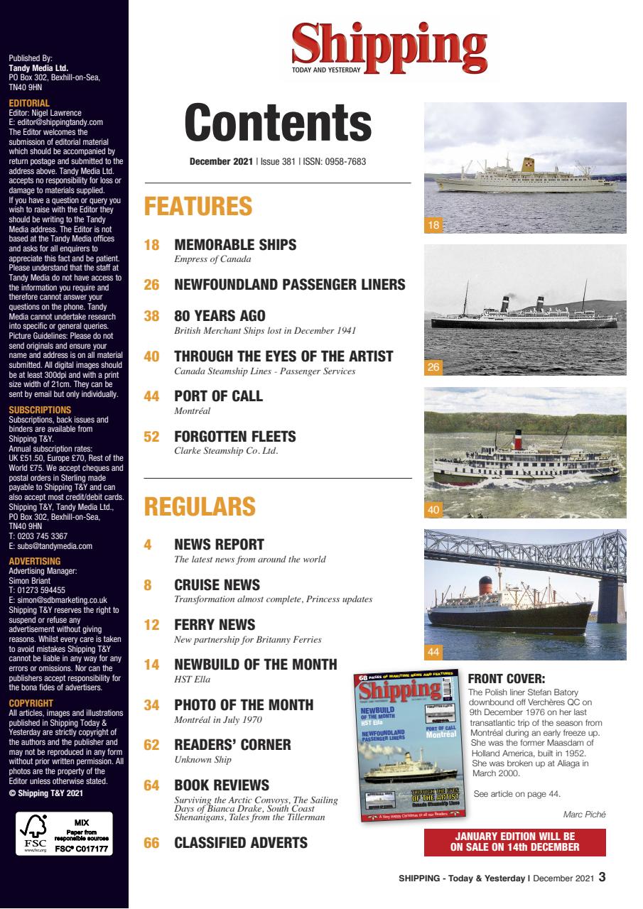 Shipping Today & Yesterday Preview Pages