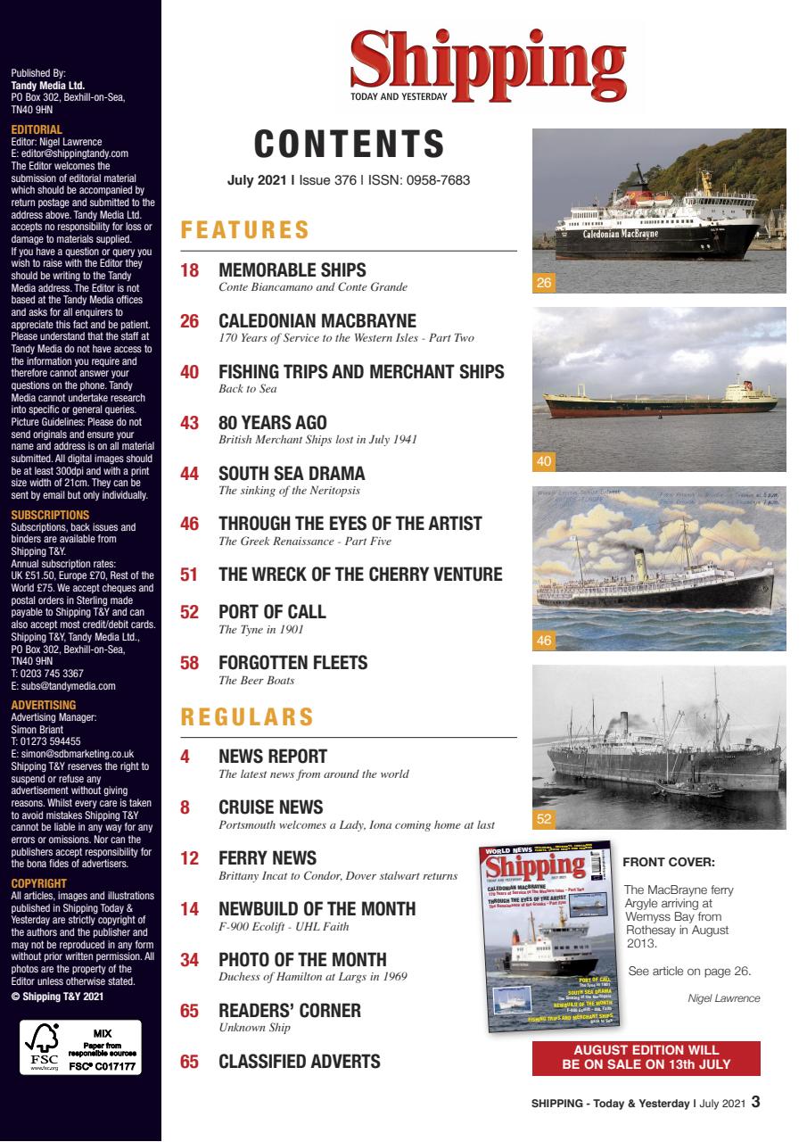 Shipping Today & Yesterday Preview Pages