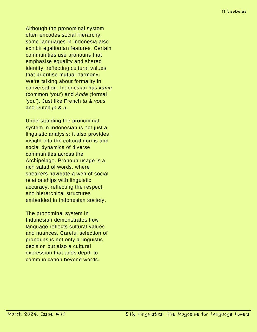 Silly Linguistics Preview Pages