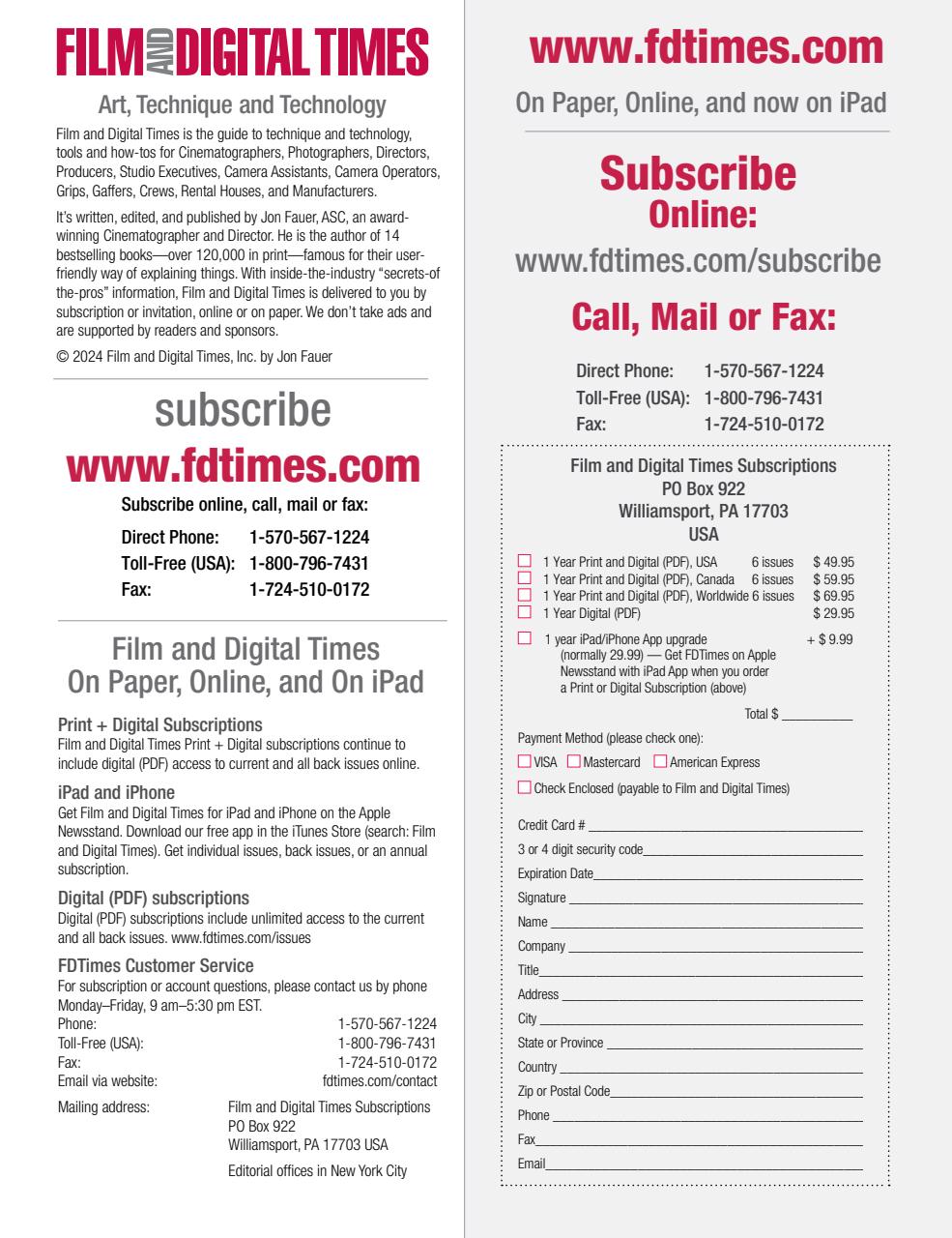 Film and Digital Times Preview Pages