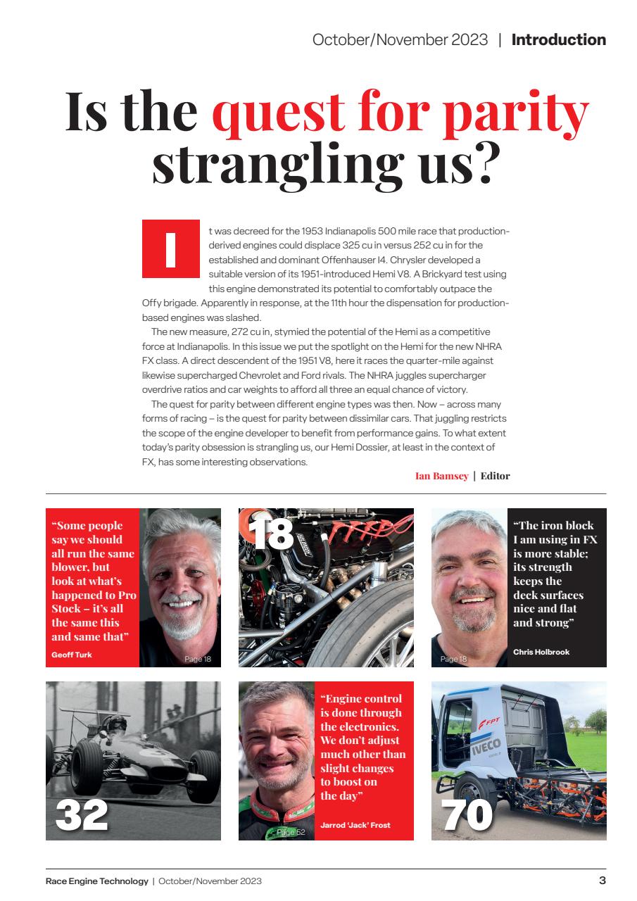 Race Engine Technology Preview Pages