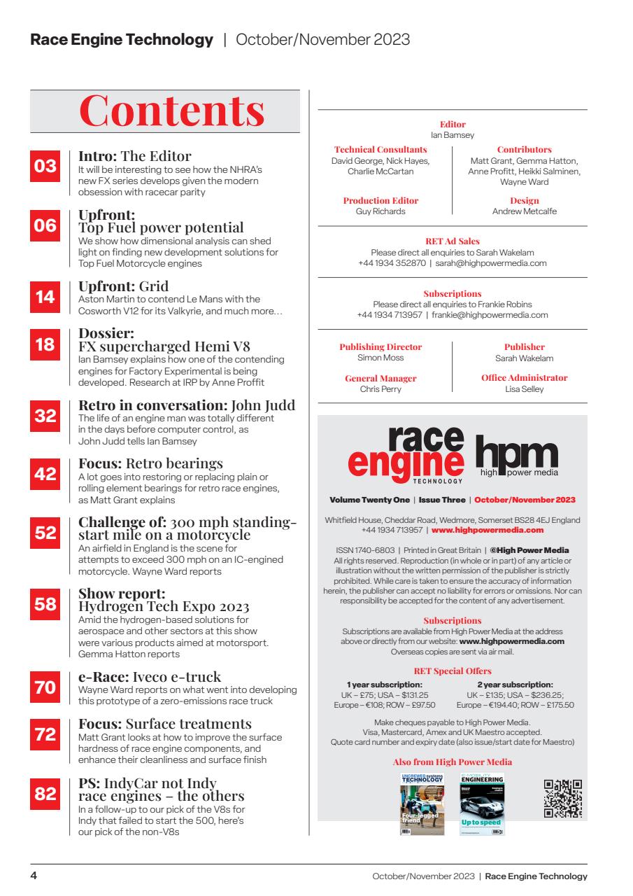 Race Engine Technology Preview Pages