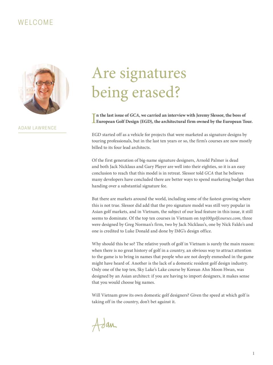 Golf Course Architecture Preview Pages