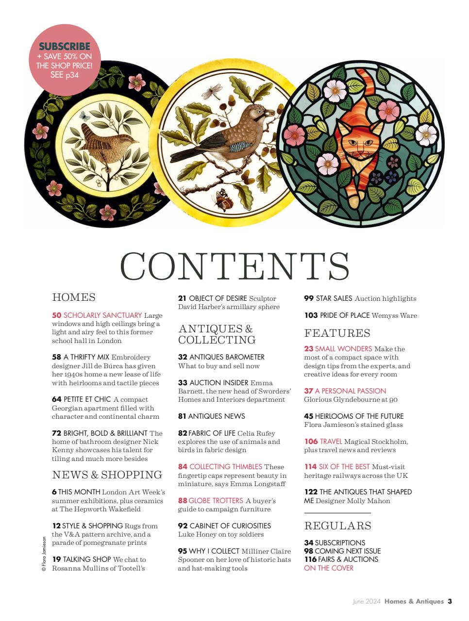 Homes & Antiques Magazine Preview Pages